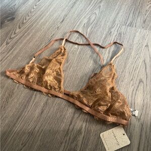 Free People Lace Bralette in Warm Brown